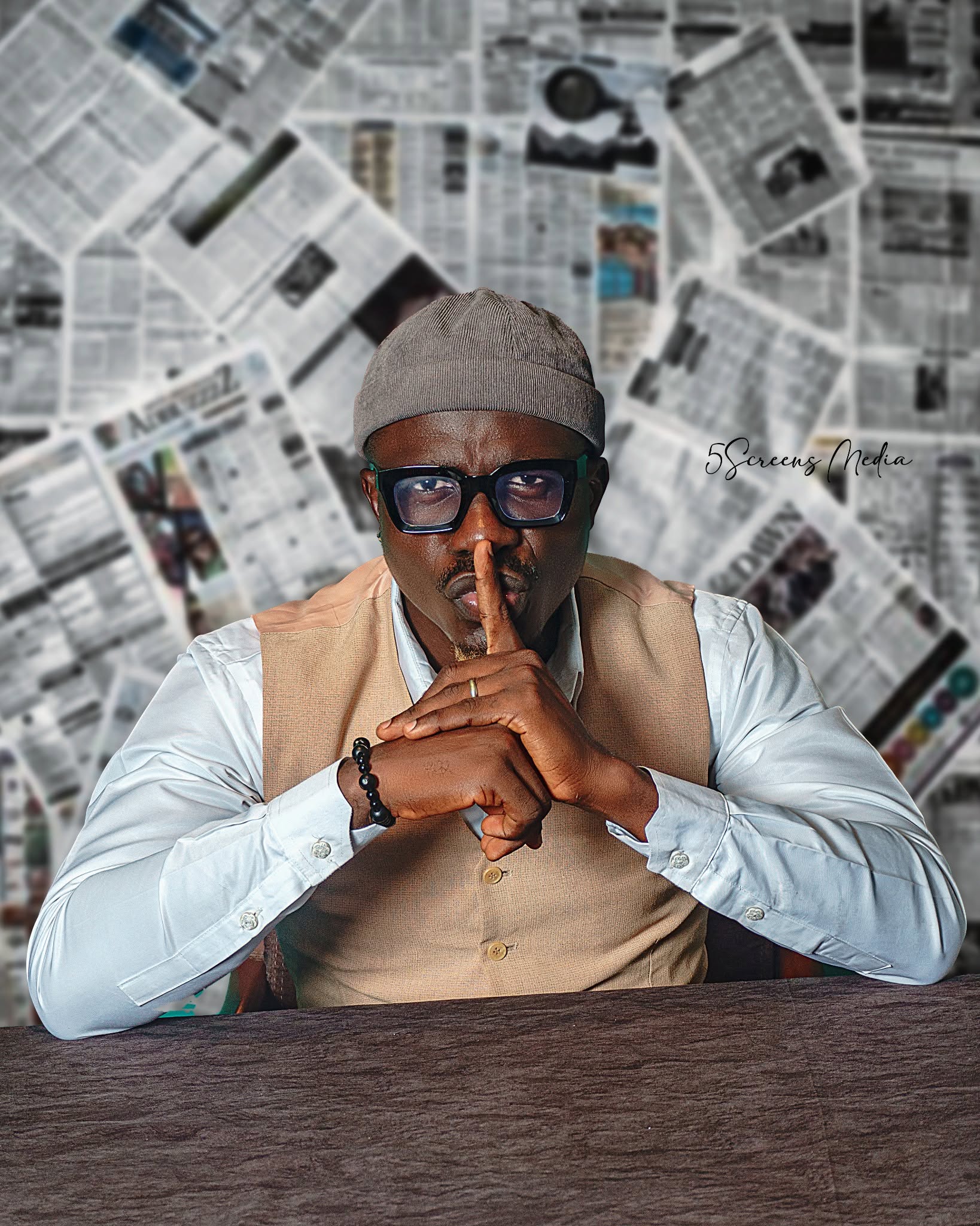 Edafe Dmouthpiece, Nigerian OAP and comedian, editorial portrait