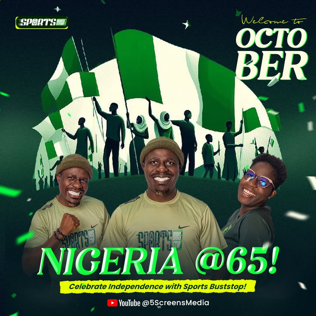 Edafe Dmouthpiece with Sports Buststop team, Nigeria at 65 branded graphic